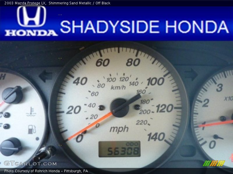 Shimmering Sand Metallic / Off Black 2003 Mazda Protege LX