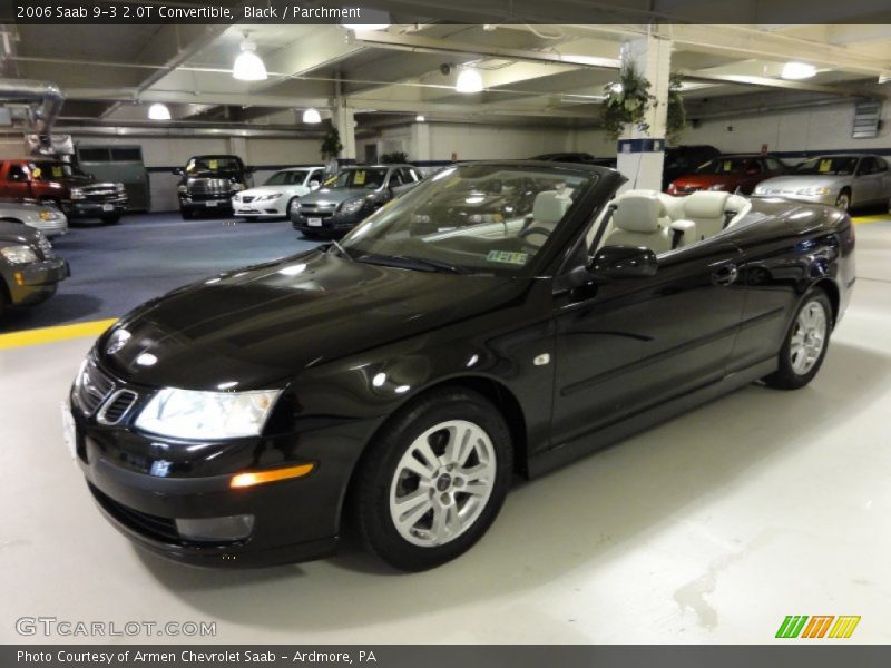 Black / Parchment 2006 Saab 9-3 2.0T Convertible