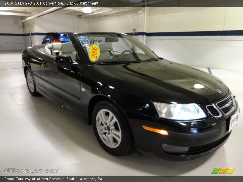 Black / Parchment 2006 Saab 9-3 2.0T Convertible
