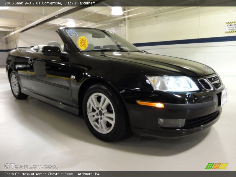 Black / Parchment 2006 Saab 9-3 2.0T Convertible