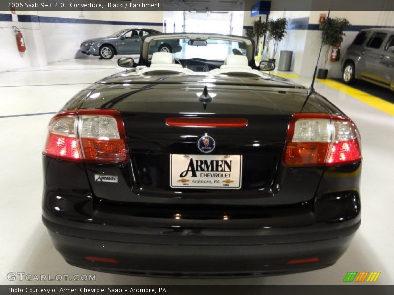 Black / Parchment 2006 Saab 9-3 2.0T Convertible