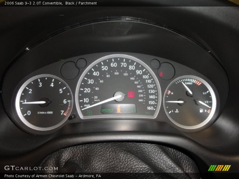 Black / Parchment 2006 Saab 9-3 2.0T Convertible