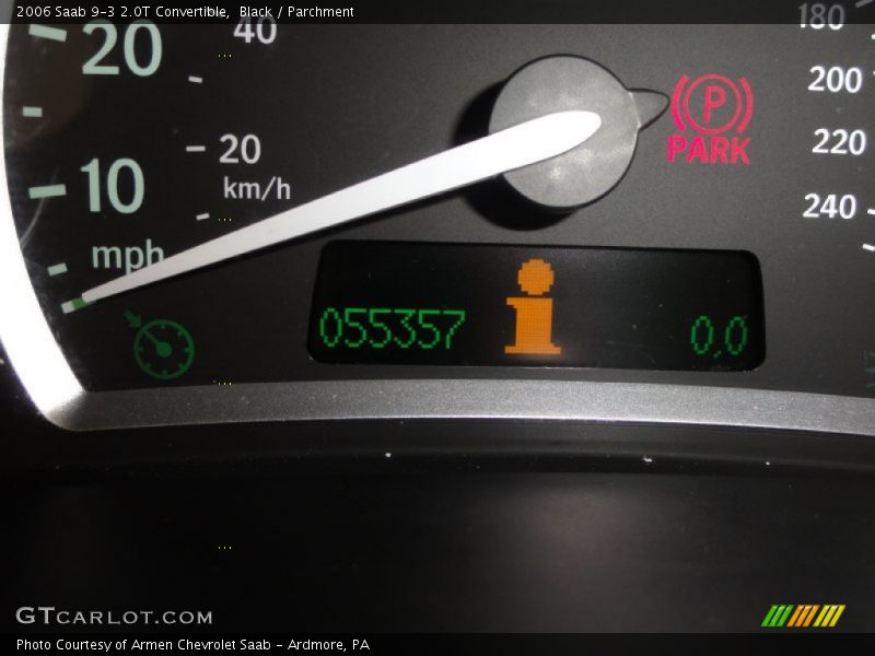 Black / Parchment 2006 Saab 9-3 2.0T Convertible