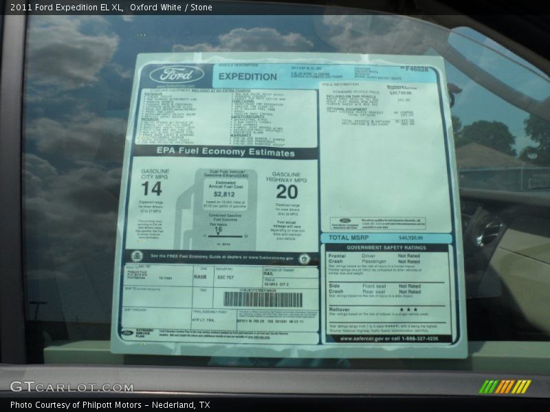  2011 Expedition EL XL Window Sticker