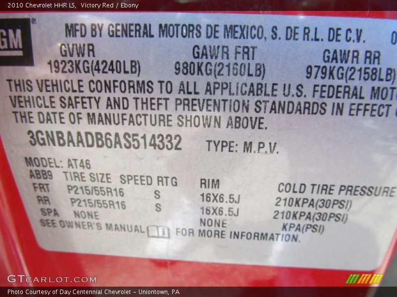 Victory Red / Ebony 2010 Chevrolet HHR LS