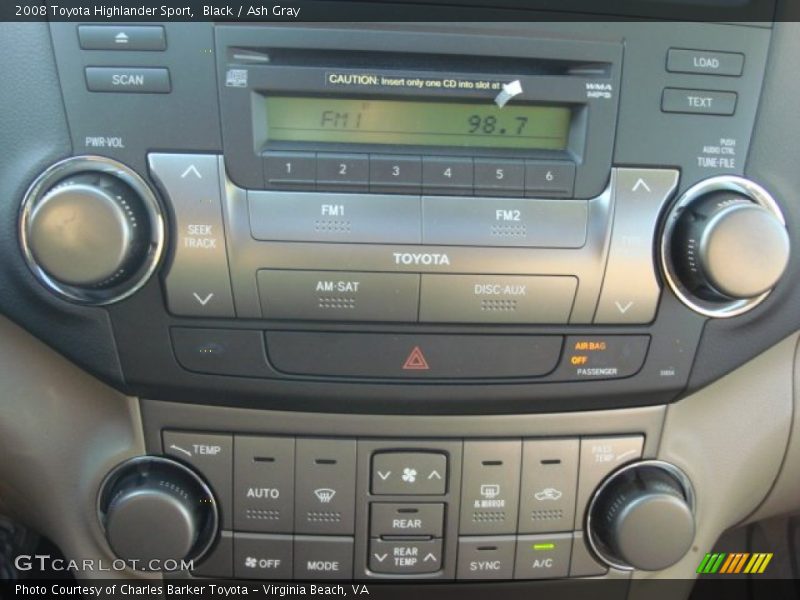 Black / Ash Gray 2008 Toyota Highlander Sport