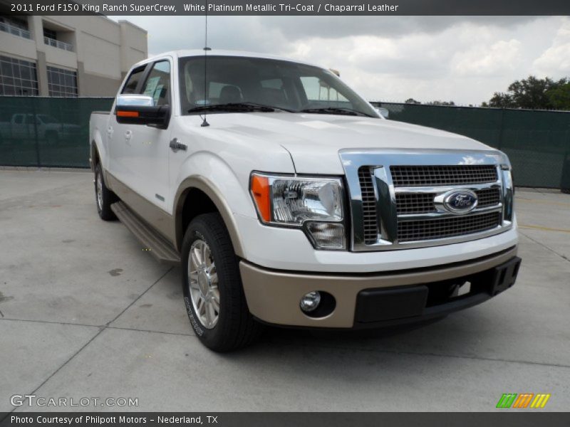 White Platinum Metallic Tri-Coat / Chaparral Leather 2011 Ford F150 King Ranch SuperCrew