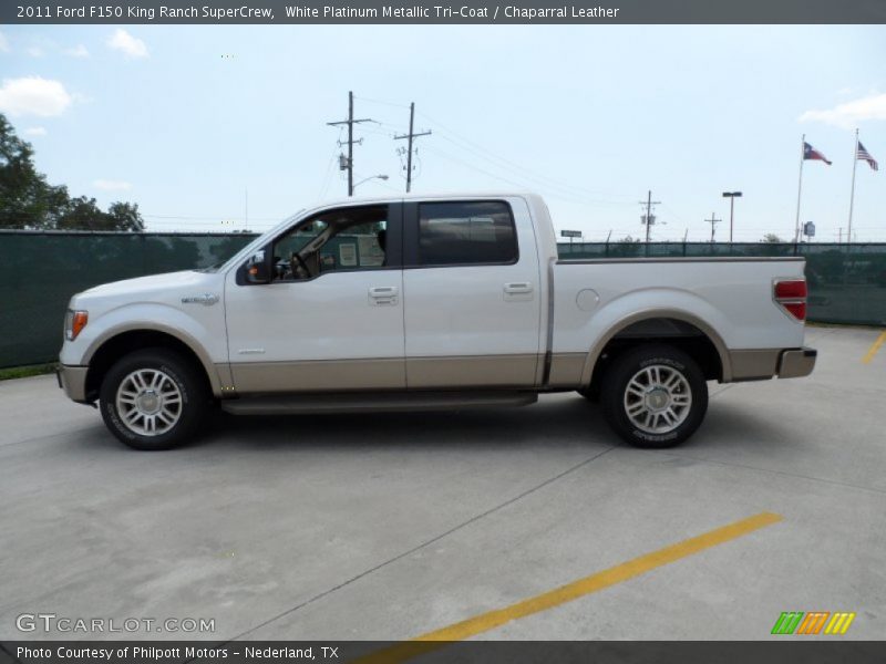 White Platinum Metallic Tri-Coat / Chaparral Leather 2011 Ford F150 King Ranch SuperCrew
