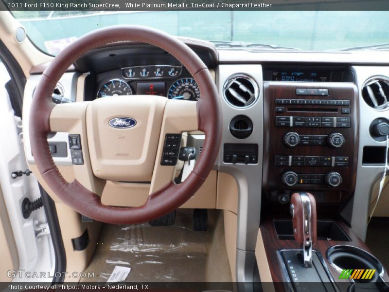 White Platinum Metallic Tri-Coat / Chaparral Leather 2011 Ford F150 King Ranch SuperCrew