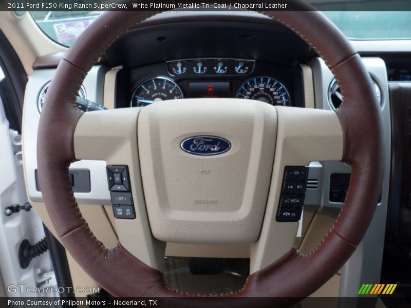 White Platinum Metallic Tri-Coat / Chaparral Leather 2011 Ford F150 King Ranch SuperCrew
