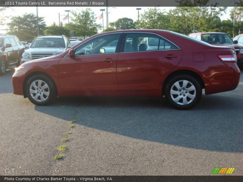 Barcelona Red Metallic / Bisque 2011 Toyota Camry LE
