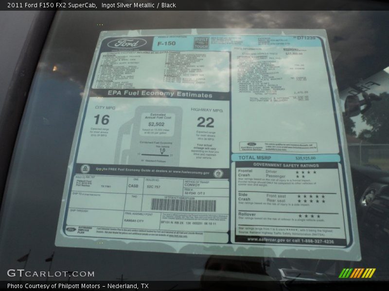  2011 F150 FX2 SuperCab Window Sticker