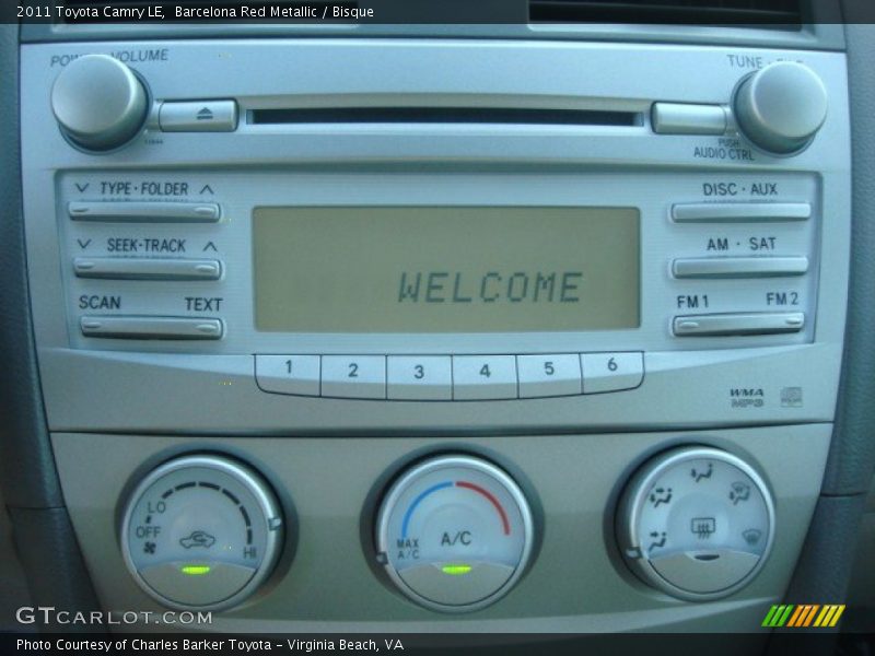 Barcelona Red Metallic / Bisque 2011 Toyota Camry LE