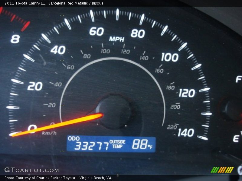 Barcelona Red Metallic / Bisque 2011 Toyota Camry LE