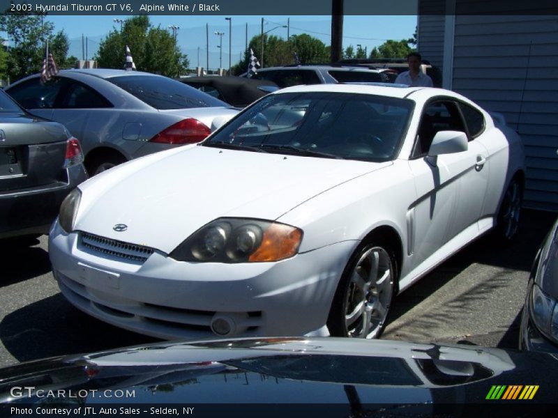 Alpine White / Black 2003 Hyundai Tiburon GT V6