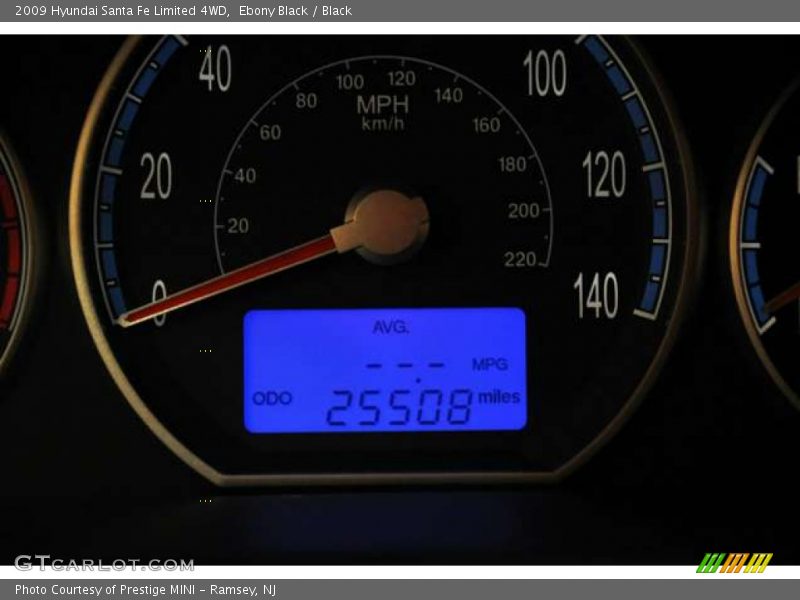 Ebony Black / Black 2009 Hyundai Santa Fe Limited 4WD