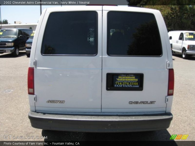 Ivory White / Neutral 2002 Chevrolet Astro Commercial Van