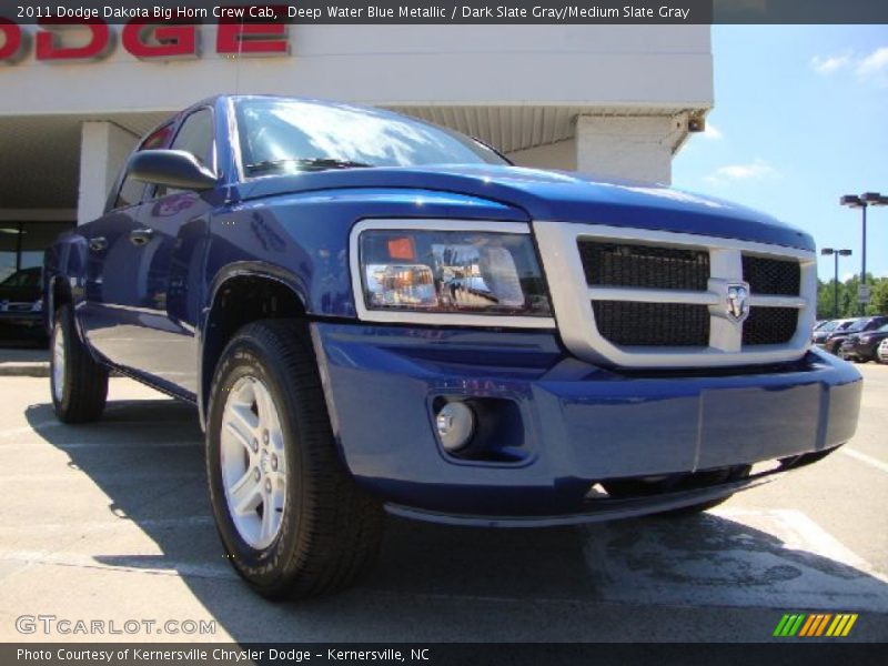 Deep Water Blue Metallic / Dark Slate Gray/Medium Slate Gray 2011 Dodge Dakota Big Horn Crew Cab
