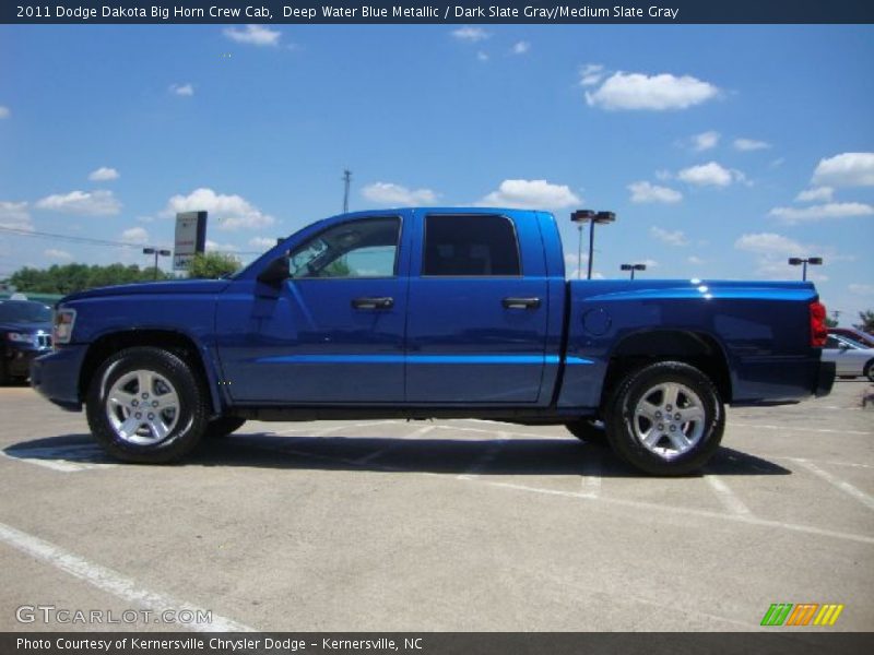 Deep Water Blue Metallic / Dark Slate Gray/Medium Slate Gray 2011 Dodge Dakota Big Horn Crew Cab