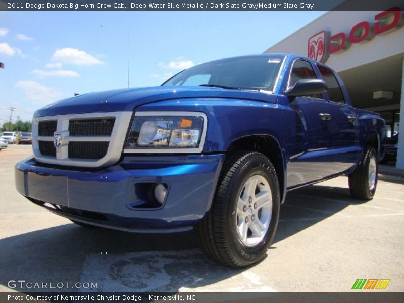Deep Water Blue Metallic / Dark Slate Gray/Medium Slate Gray 2011 Dodge Dakota Big Horn Crew Cab