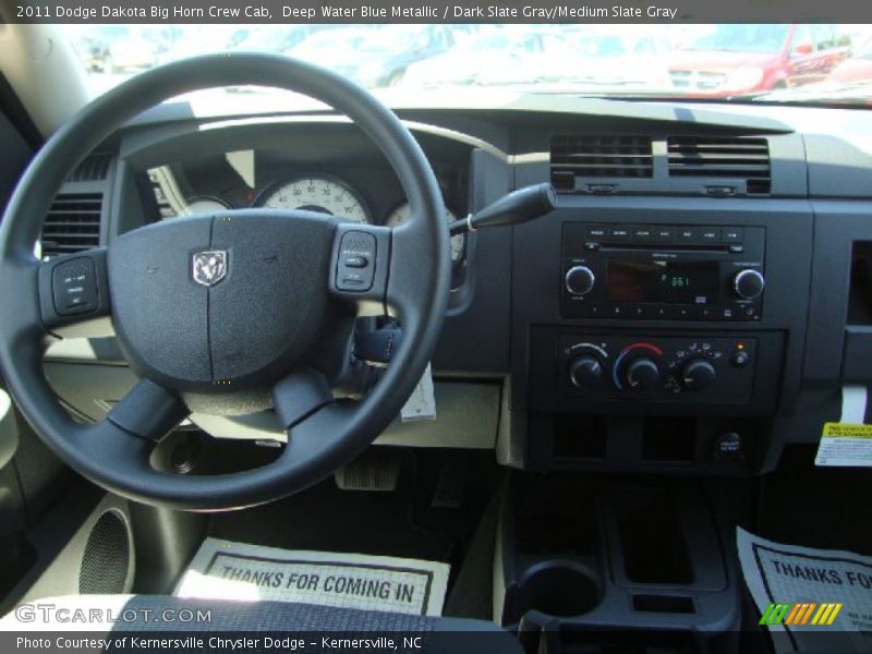 Deep Water Blue Metallic / Dark Slate Gray/Medium Slate Gray 2011 Dodge Dakota Big Horn Crew Cab