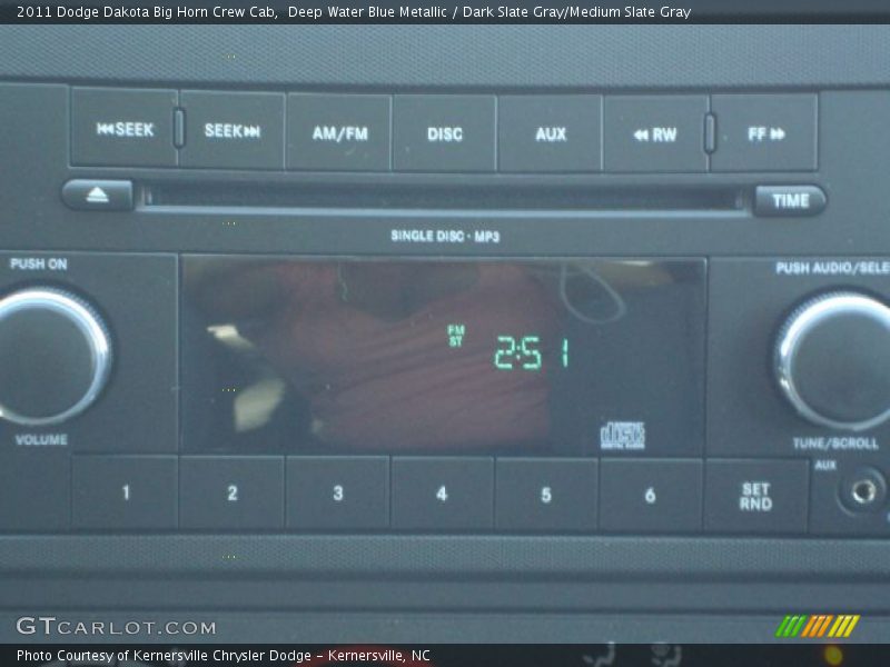 Deep Water Blue Metallic / Dark Slate Gray/Medium Slate Gray 2011 Dodge Dakota Big Horn Crew Cab