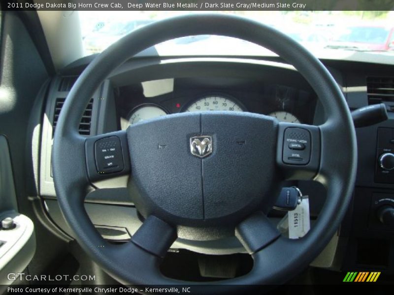 Deep Water Blue Metallic / Dark Slate Gray/Medium Slate Gray 2011 Dodge Dakota Big Horn Crew Cab