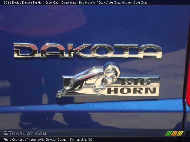 Deep Water Blue Metallic / Dark Slate Gray/Medium Slate Gray 2011 Dodge Dakota Big Horn Crew Cab