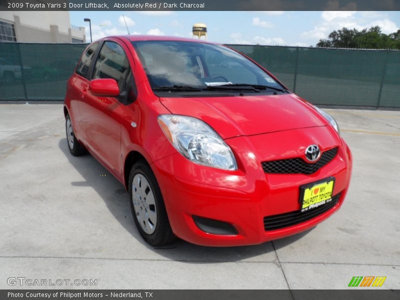 Absolutely Red / Dark Charcoal 2009 Toyota Yaris 3 Door Liftback