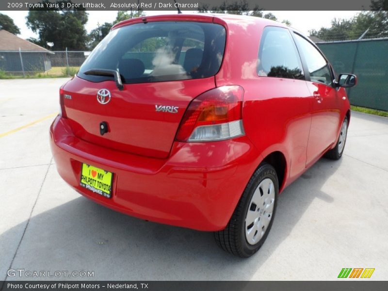 Absolutely Red / Dark Charcoal 2009 Toyota Yaris 3 Door Liftback