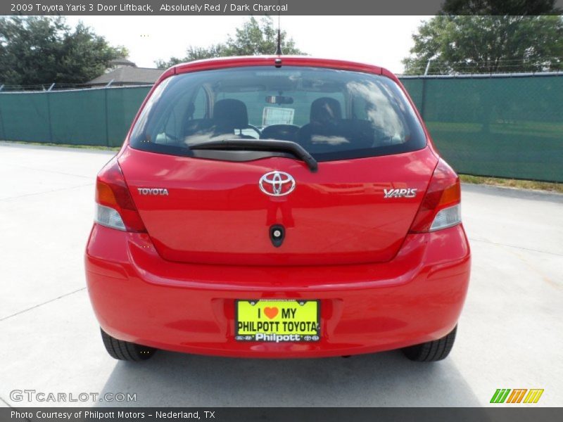 Absolutely Red / Dark Charcoal 2009 Toyota Yaris 3 Door Liftback