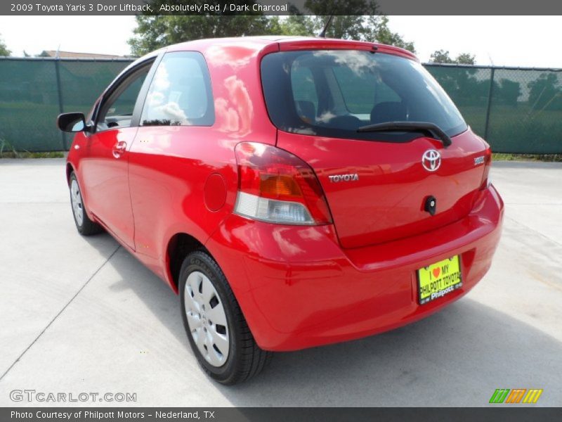 Absolutely Red / Dark Charcoal 2009 Toyota Yaris 3 Door Liftback