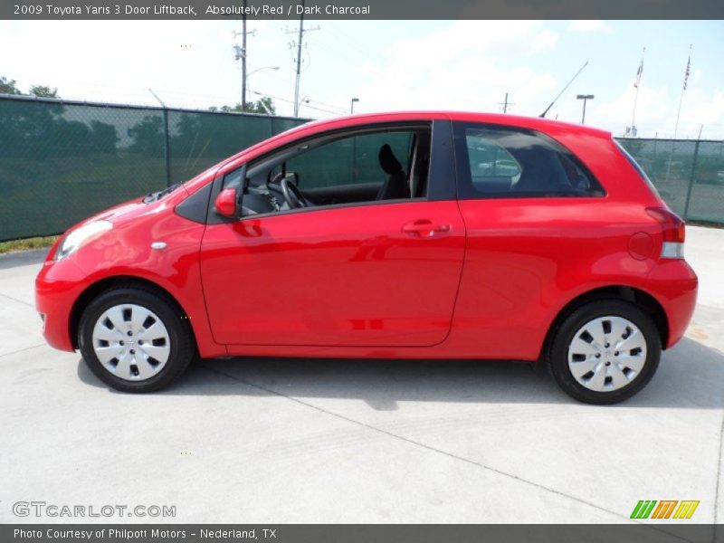 Absolutely Red / Dark Charcoal 2009 Toyota Yaris 3 Door Liftback