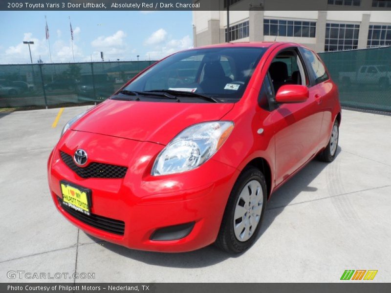 Absolutely Red / Dark Charcoal 2009 Toyota Yaris 3 Door Liftback