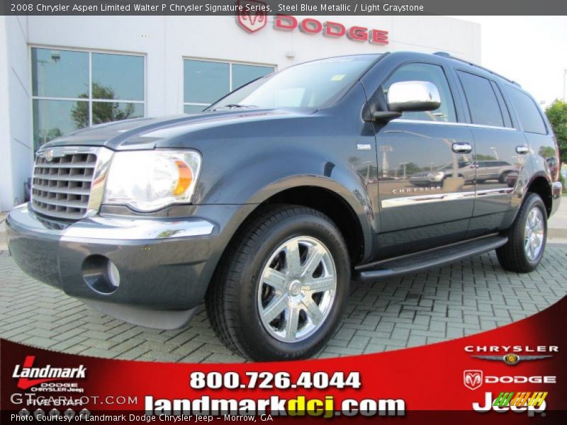 Steel Blue Metallic / Light Graystone 2008 Chrysler Aspen Limited Walter P Chrysler Signature Series