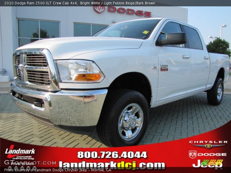 Bright White / Light Pebble Beige/Bark Brown 2010 Dodge Ram 2500 SLT Crew Cab 4x4