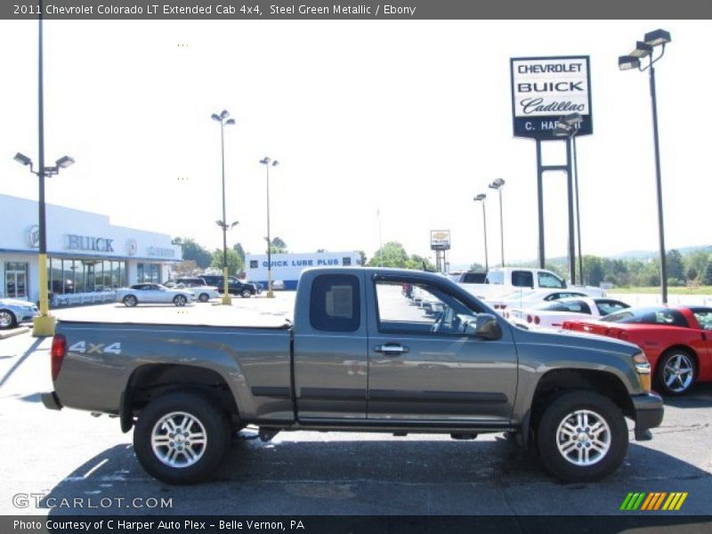 Steel Green Metallic / Ebony 2011 Chevrolet Colorado LT Extended Cab 4x4