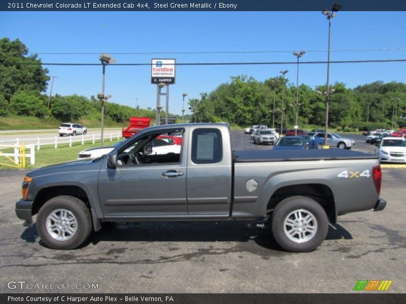 Steel Green Metallic / Ebony 2011 Chevrolet Colorado LT Extended Cab 4x4