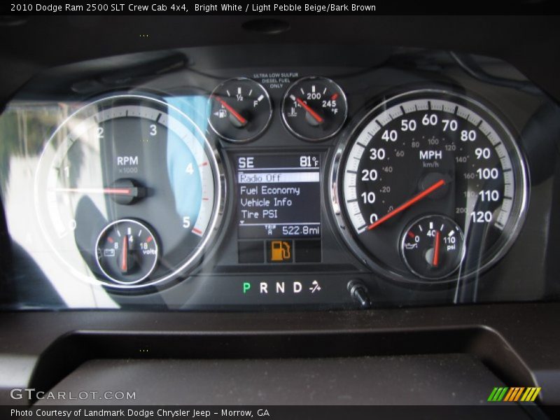 Bright White / Light Pebble Beige/Bark Brown 2010 Dodge Ram 2500 SLT Crew Cab 4x4