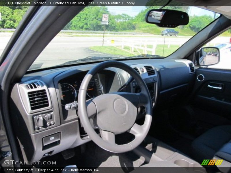 Steel Green Metallic / Ebony 2011 Chevrolet Colorado LT Extended Cab 4x4