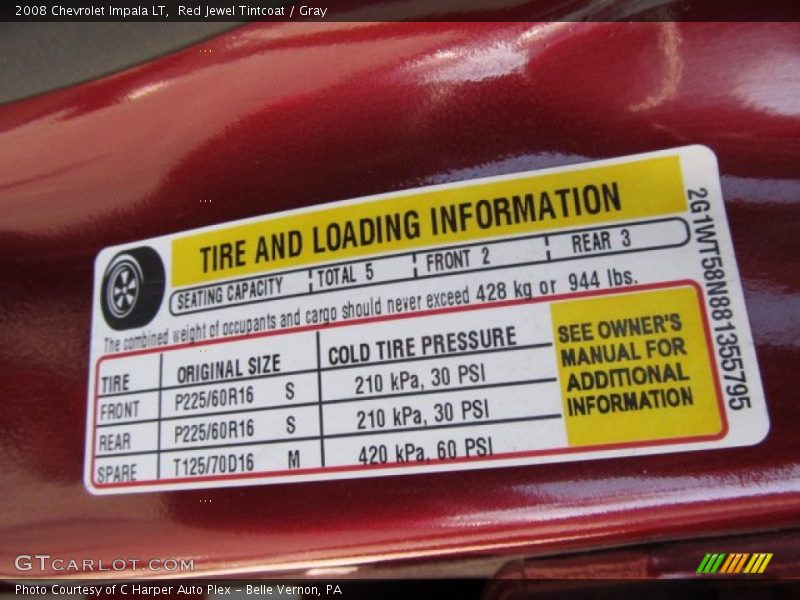 Red Jewel Tintcoat / Gray 2008 Chevrolet Impala LT