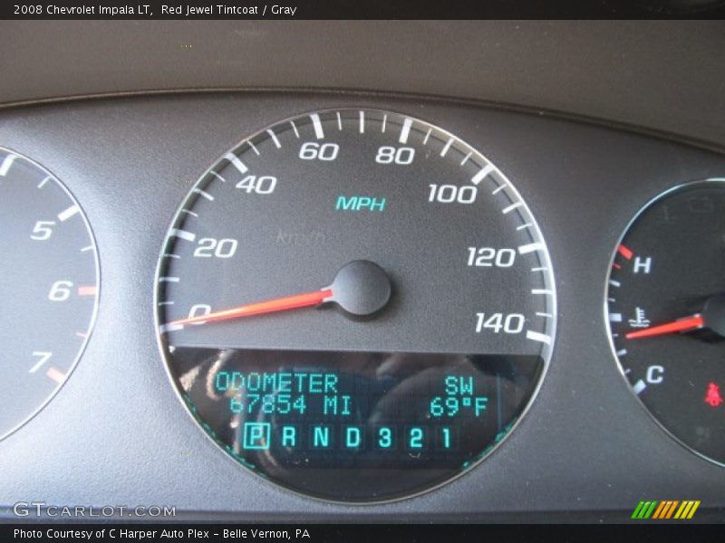 Red Jewel Tintcoat / Gray 2008 Chevrolet Impala LT