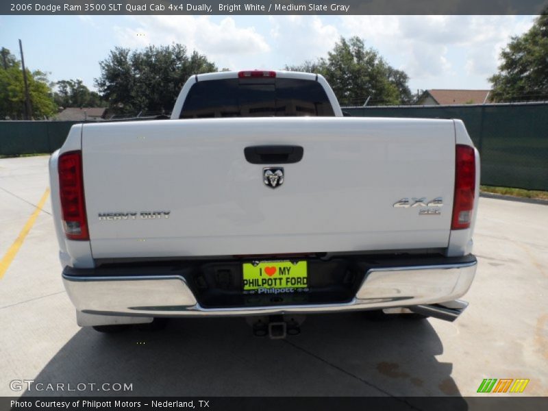 Bright White / Medium Slate Gray 2006 Dodge Ram 3500 SLT Quad Cab 4x4 Dually