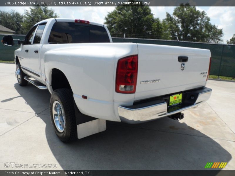 Bright White / Medium Slate Gray 2006 Dodge Ram 3500 SLT Quad Cab 4x4 Dually