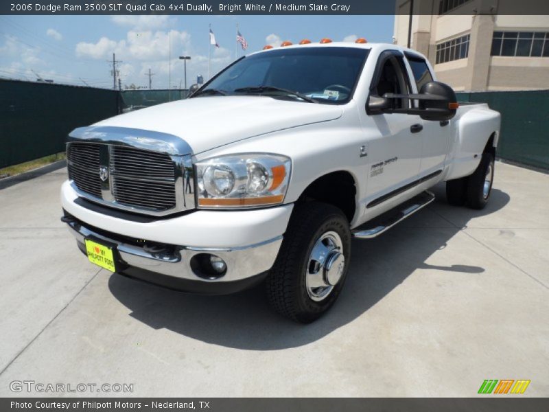Bright White / Medium Slate Gray 2006 Dodge Ram 3500 SLT Quad Cab 4x4 Dually