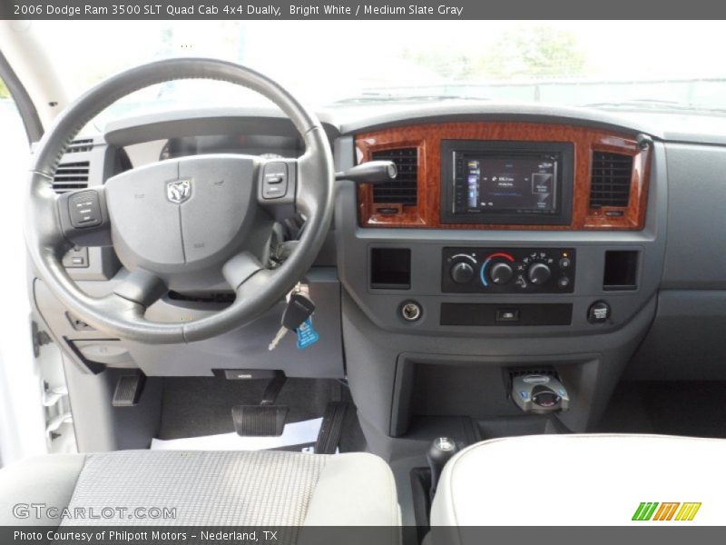 Bright White / Medium Slate Gray 2006 Dodge Ram 3500 SLT Quad Cab 4x4 Dually