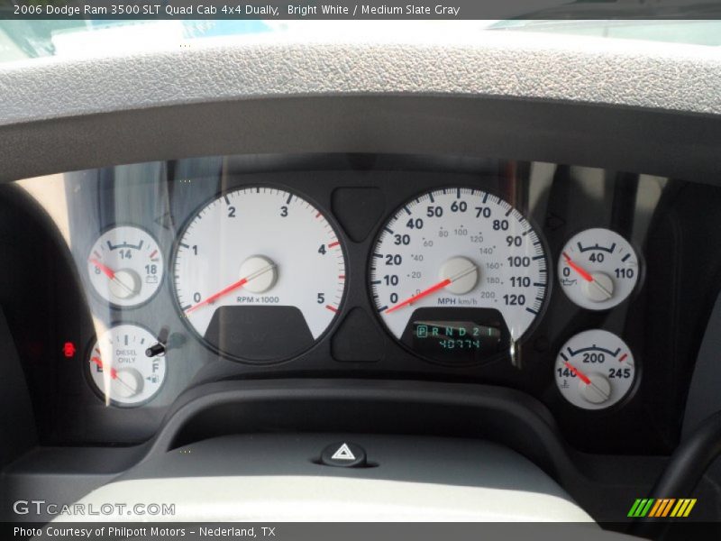 Bright White / Medium Slate Gray 2006 Dodge Ram 3500 SLT Quad Cab 4x4 Dually
