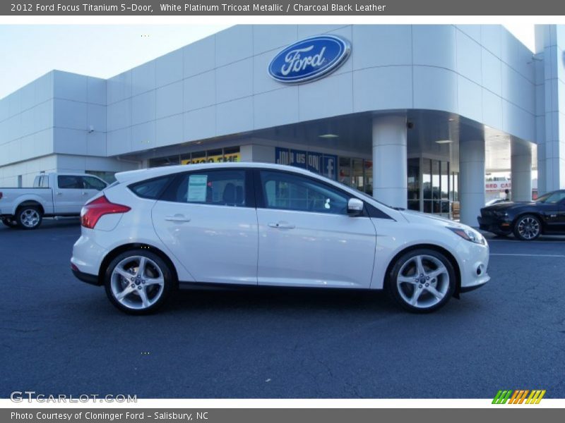 White Platinum Tricoat Metallic / Charcoal Black Leather 2012 Ford Focus Titanium 5-Door