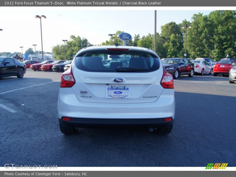 White Platinum Tricoat Metallic / Charcoal Black Leather 2012 Ford Focus Titanium 5-Door