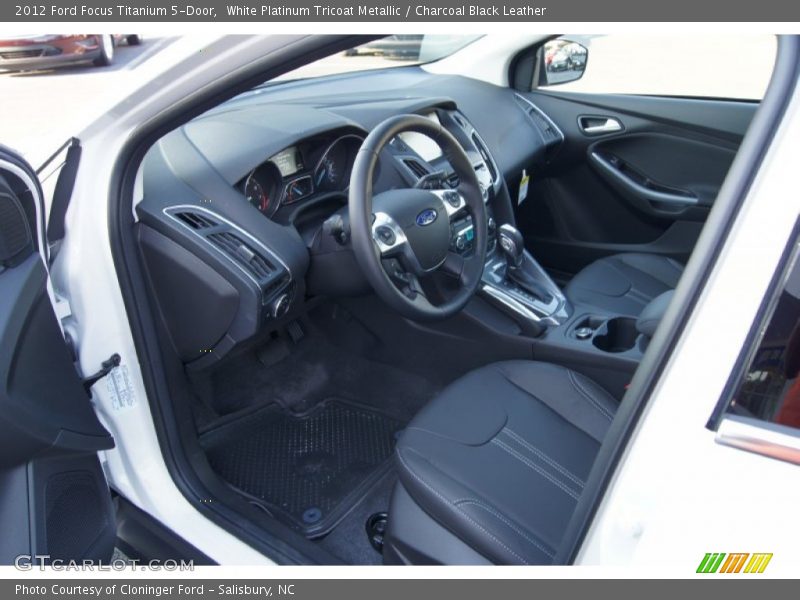  2012 Focus Titanium 5-Door Charcoal Black Leather Interior